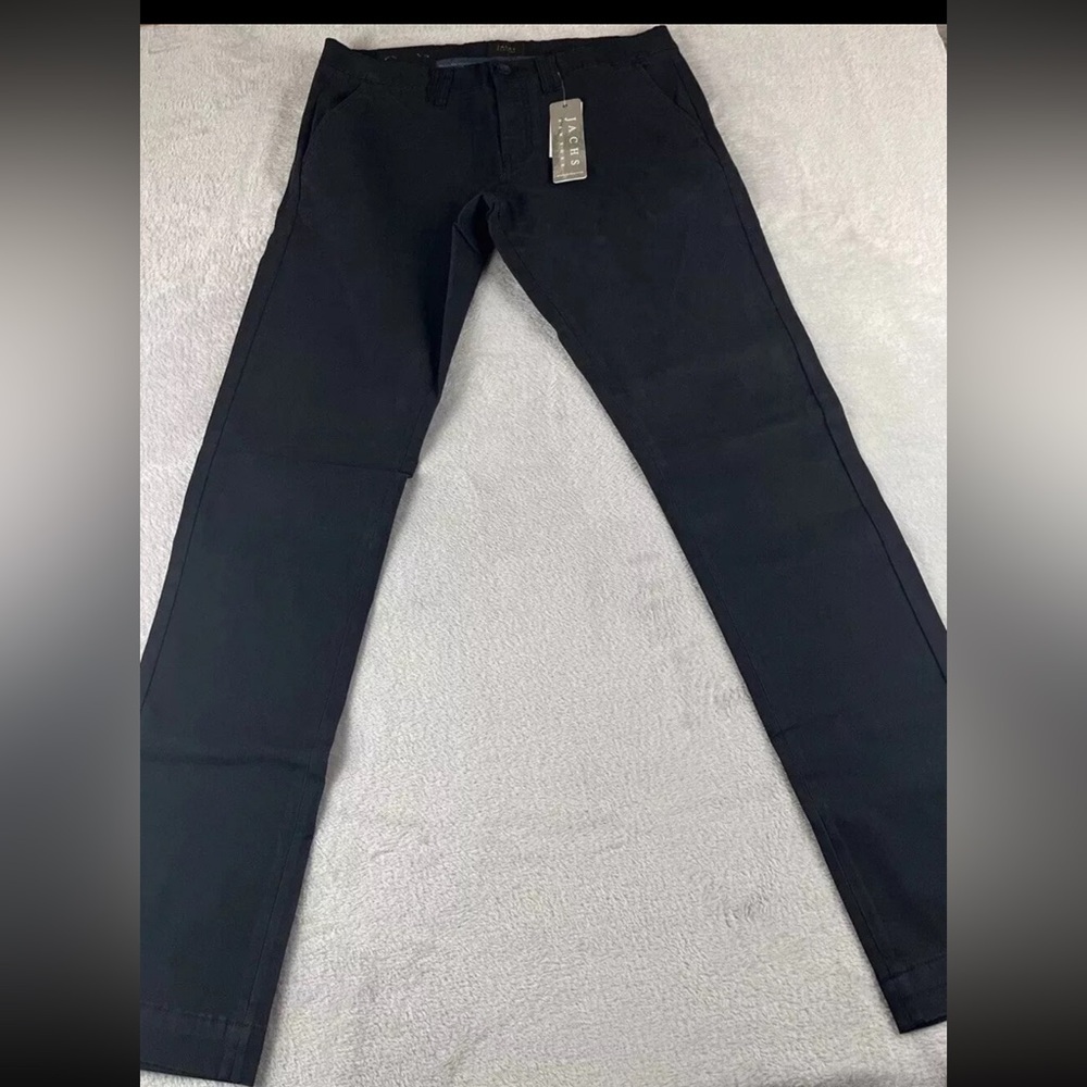 Jachs New York Slim Fit Stretch black slim tapered leg pants size 31x34